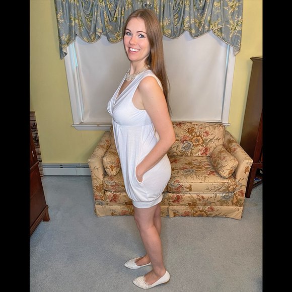 White Mini Dress Appropriate Behavior Size M - Picture 3 of 4